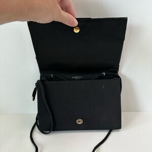 Lancel Paris Black Crossbody Clutch Velvet